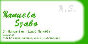 manuela szabo business card